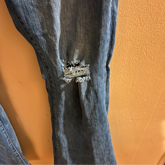Bell Bottom Style Distressed Jeans - Picture 3 of 5